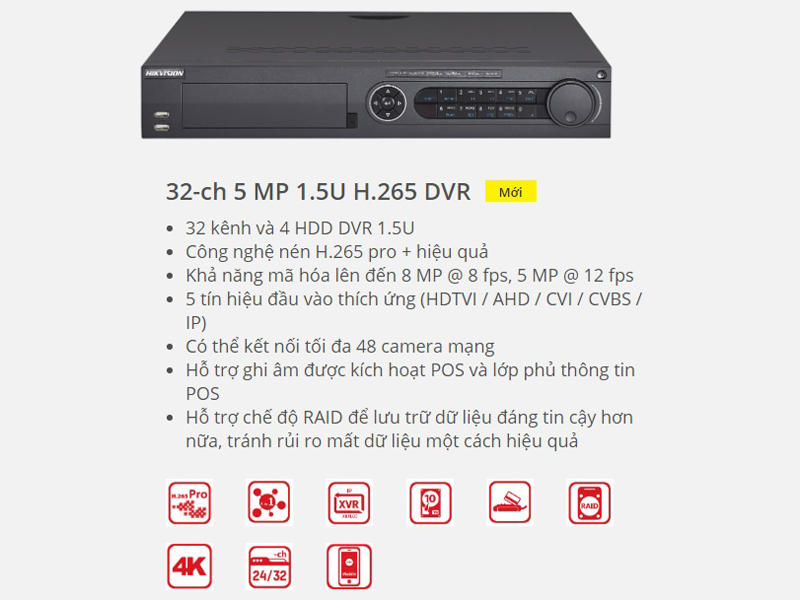 Đầu ghi hình camera ip 32 kênh hikvision